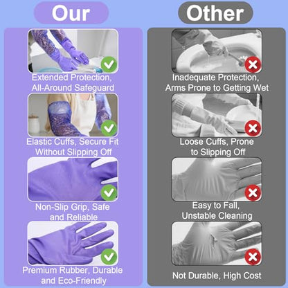 XANGNIER Long Gloves for Cleaning Bathroom,Waterproof Chemical Resistant Gloves Elbow Length,Pvc Full Arm Men & Women Reusable Glove for Gardening,Aquarium,Kitchen,Dishwashing,Household Cleaning,1pair - color: 1 Pair