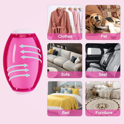 Washable Reusable Gel Lint Roller for Pet Hair，Portable Mini Dog Cat Pet Hair Remover for Clothes，Laundries ，Dust Fuzz Fur -Sticky Cleaner- Small Travel Animal Fur Removal Tool (deep Pink - color: Deeppink