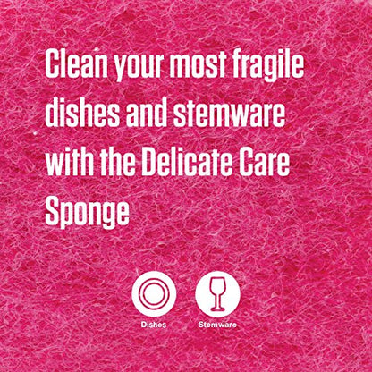 Scotch-Brite Delicate Care Scrub Sponge,3 Count (Pack of 8)