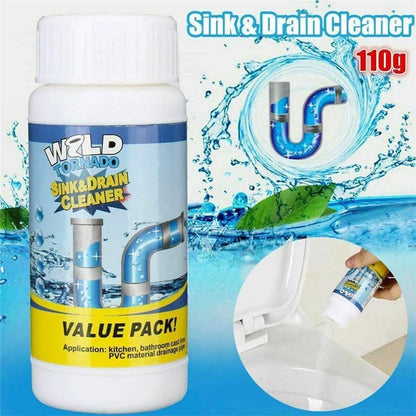 Sink and Drain Cleaner, Wild Tornado Pipe Dredge, Drain Cleaner for Toilet Kitchen, Pipes Cleaning Tool (2)