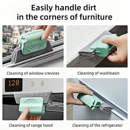 Magic Window Track Cleaner, 2024 New Window Groove Cleaning Brush Tools Set, Creative Cleaner Brushes Tools for Window lides Gaps, Sliding Door Track, Tile Lines Shutter Car Vents (Green+Pink) - color: Green+pink