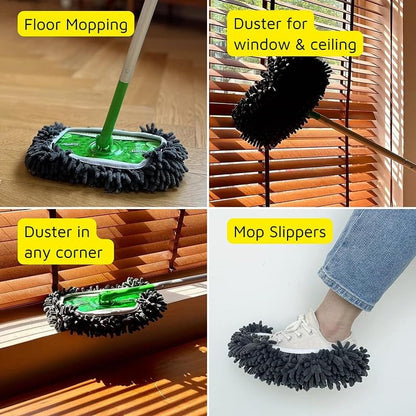 Reusable Microfiber Mop Pads, 3Pcs Replacement Compatible with Swiffer Sweeper Mop, Refills & Washable Dry Sweeping Cloths for Surface Hardwood Floor Cleaning(Grey) - color: Gray