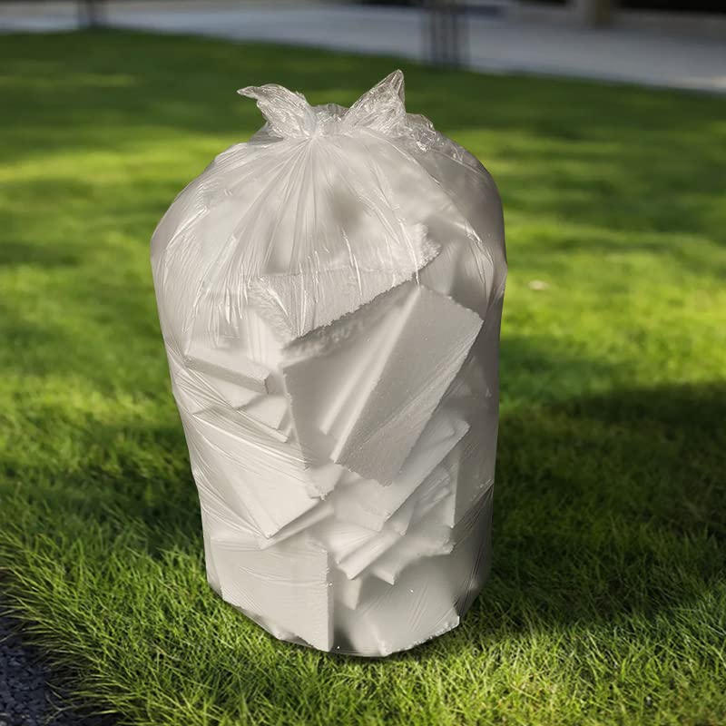 TYPLASTICS 45-48 Gallon Clear Trash Can Liners - 43" x 48" - High Density Garbage Bags - 200 Pack - Multipurpose for Office, Yard, Recycling, Industrial and Commercial - size: 25 Count (Pack of 8)