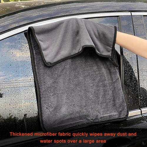 2 PCS Microfiber Towels, 35"×23" Extra Large Drying Towel Leaves No Streaks Spots Scratches, Ultra Absorbent Lint Free Washing Cloth for Car Office Kitchen Window Cleaning