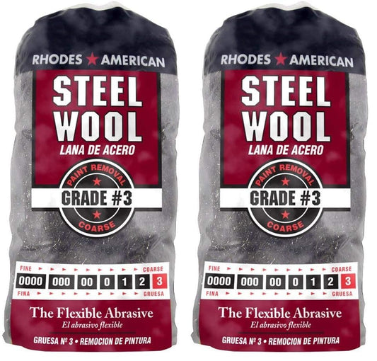 Homax Rhodes American Paint Removal Steel Wool,Coarse Grade #3,12 Pads,(Pack of 2) - size: 12 Pads (Pack of 2), style: Coarse Grade #3