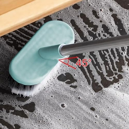 Floor Brush, 17.7inch Shower Scrub Brush with Stiff Bristles, Scrub Brushes for Cleaning Non-Scratch, Bathroom Scrub Brush for Cleaning Tile Wall Deck Bathroom Patio Garage Kitchen (Blue)