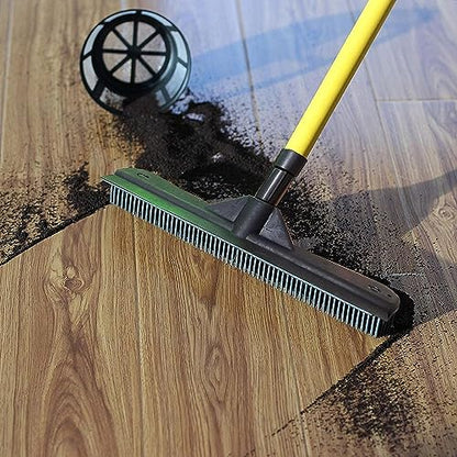 Pet Hair Remover Broom, Multifunctional Magic Broom, Rubber Brooms Pet Hair Remover, Heavy Duty Pets Hairs Remove, Pest Hairs Removal Brooms for Carpets/Mats/Couch, Retractable (Yellow) - color: Yellow