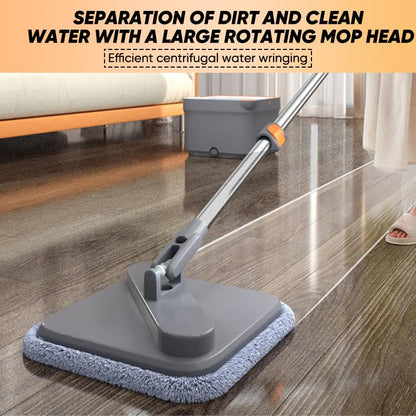 Spin Mop and Bucket Set with Replaceable Microfiber Mop Pads,Spin Mop,Self Wringing 360° Rotating Square Mop Head for Hardwood Tile Marble Floors (Replace Cloth * 2) - color: Replace Cloth * 2