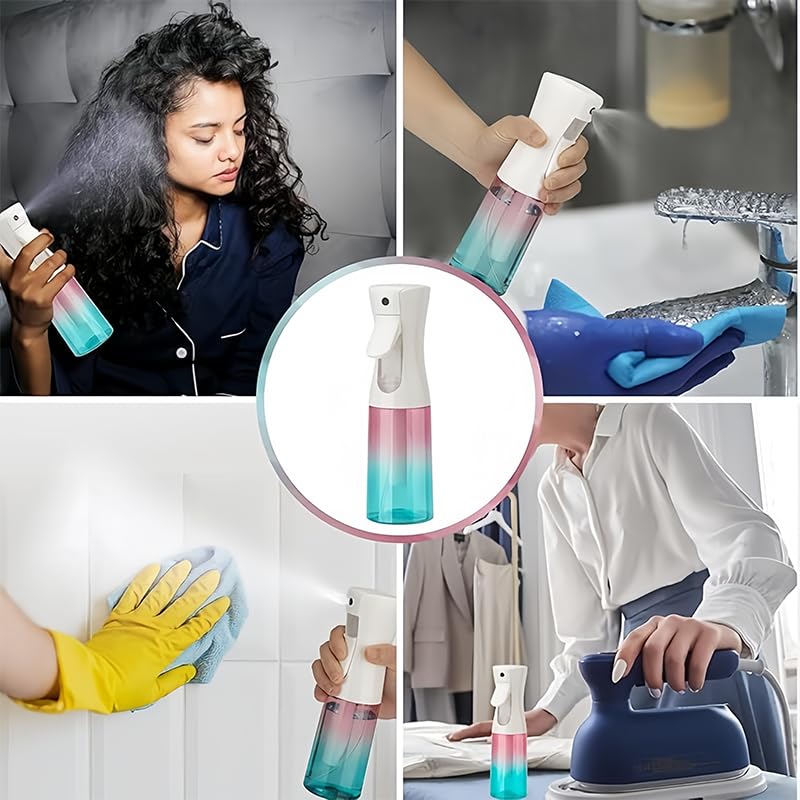 Water Spray Bottle for Hair, Continuous Spray Mist Bottle for Hairstyling Cleaning, Plants Essential Oil Hydration Makeup More, 6.8oz/200ml, Home Essentials, Gradient Red - color: Gradient Red