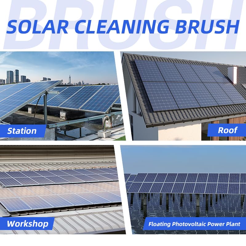 Solar Cleaning Brush, 18 FT Adjustable Water Fed Pole Cleaning Kit, Window Solar Panel Cleaning Kit, Water Fed Pole Kit, Solar Double-Head Automatic Cleaning Brush, with Power Converter - color: 18ft-inverter