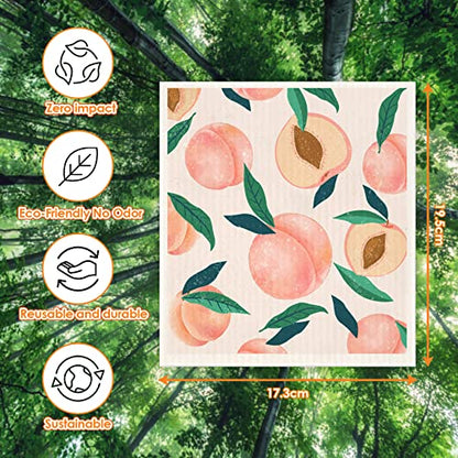 Mixed Fruit Swedish Kitchen Dishcloths Reusable Dish Towels Absorbent and Fast Dry Cleaning Cloths for Kitchen Cleaning Wipes 6 Pieces - color: Fruit