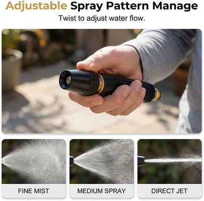 Upgrade Heavy Duty Adjustable High Pressure Hose Nozzle, 2026 New Home High Pressure Car Wash Water Gun with Booster Nozzle, Portable Jet Nozzle Power Washer for Plant Watering Lawn Car(1)