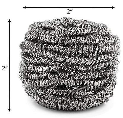 SCRUBIT 6 Pack Stainless Steel Scourers – Steel Wool Scrubber Pad Used for Dishes, Pots, Pans, and Ovens. Easy scouring for Tough Kitchen Cleaning. - size: 6 Count (Pack of 1)