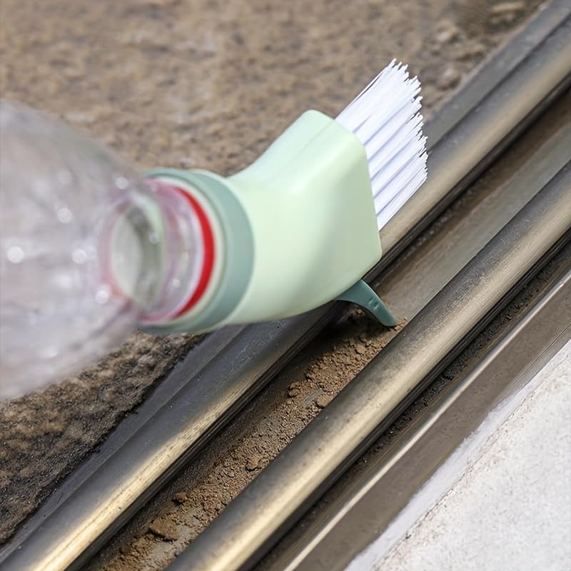 2pcs Hard-to-Reach Gap Brush, Wet and Dry Use, Can Be Attached to a Mineral Water Bottle, Multi-Scene & Multi-Functional Cleaning Brush for Home Use (2pcs Green) - color: 2pcs Green