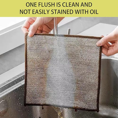 8 Pac Multipurpose Wire dishwashing rag- Reusable Non Scratch Wire Dishcloth, Non Scratch Dishcloth That Can for Kitchen Pots and cooktops, Sinks Dish Rags 7.87' * 7.87'