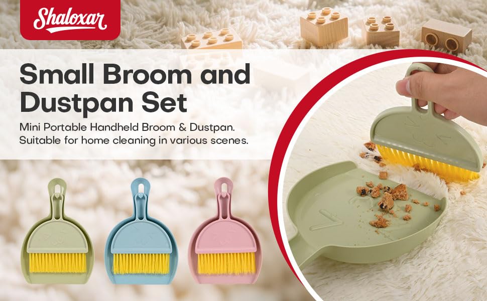 Small Broom and Dustpan Set,mini Compact Portable, for Home, Sofas, Kitchen countertops, Storage Shelves, Office desks, bathrooms, and pet Areas (Green) - color: Green