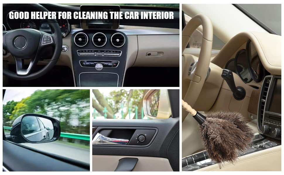 Ostrich Feather Duster 14 inch Feather Duster Fluffy Natural Genuine Ostrich Feathers with Wooden Handle and Eco-Friendly Reusable Handheld Ostrich Feather Duster for Cleaning Supplies - color: Model-14“-brown-1 Pieces