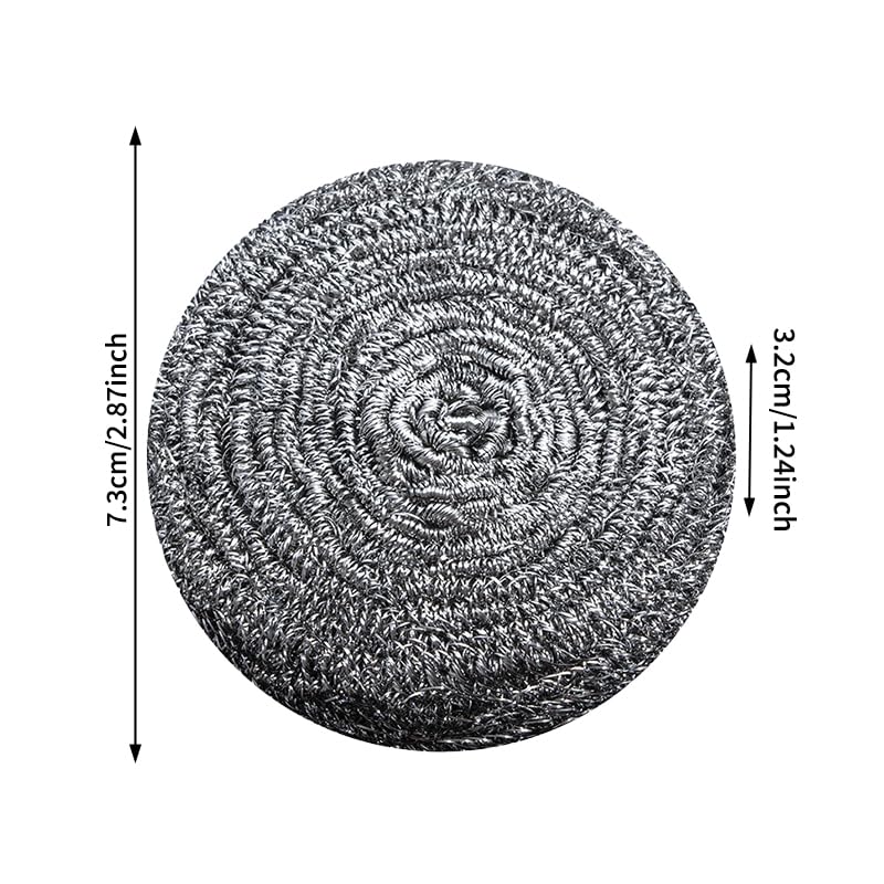 12Pcs Upgraded Steel Wool Scrubbers, Premium Stainless Steel Scrubber, Metal Scouring Pads, Steel Wool Pads, Kitchen Cleaner, Heavy Duty Cleaning Supplies