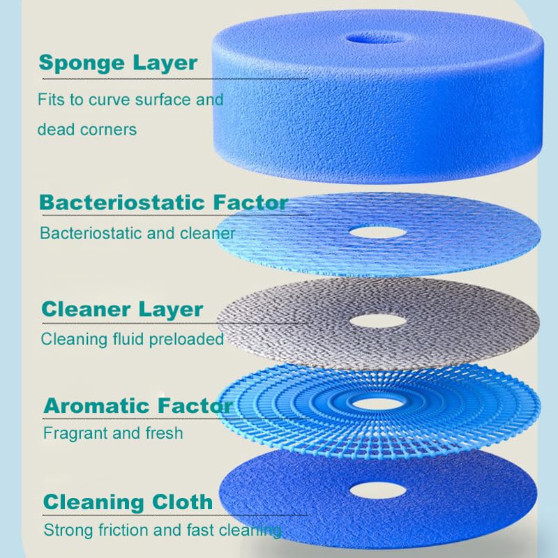 Disposable Toilet Brush - Toilet Bowl Cleaner Wand with 60 Toilet Brush Refills, Disposable Toilet Cleaning System, Toilet Brush and Holder Set for Deep Cleaning and Hygienic Bathroom Maintenance
