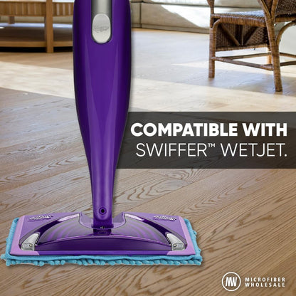 Microfiber Wholesale 10" Dry & Wet Mucho Mop Pads - Compatible with Swiffer Wet Jet - Reusable & Washable Microfiber Mop Heads, 2 Pack - size: 10" Pad