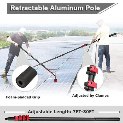 Solar Panel Cleaning Water Fed Pole 30 FT,with Squeegee/Easy to Carry,for Window Cleaning Solar,3.6M/5.4M/6M/7.2M/9M/10.8M,20FT/6m - color: 20ft/6m
