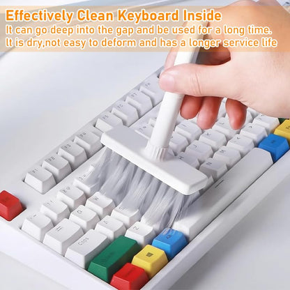 5-in-1 Keyboard Brush Cleaning Kit – Multi-Function Electronics Cleaner for Laptop, Earbuds, Camera, and More – Compact Computer Brush Set with Keycap Puller and Detailing Tools