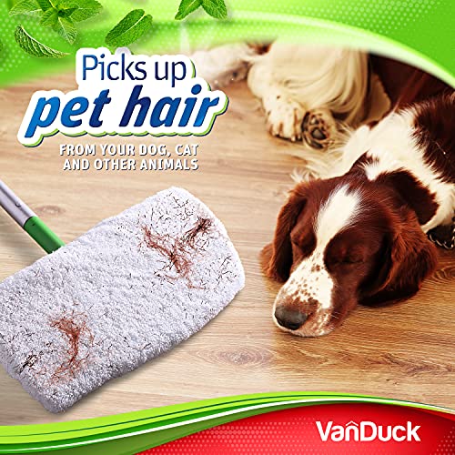 VanDuck Reusable 100% Cotton Mop Pads for Swiffer Sweeper (4-Pack) | Mop not included, reusable terry cloth mop covers, cotton replacement refills, machine washable wet mopping pads - color: Wet&dry (White), size: 4 Count (Pack of 1)
