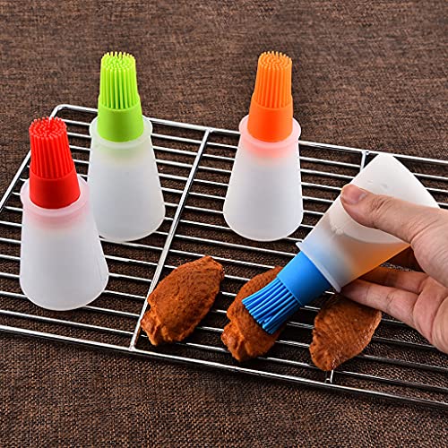 Silicone Oil bottle brush，BBQ/Pastry Basting Brushes,Silicone Cooking Grill Barbecue Baking Pastry Oil/Honey/Sauce Bottle Brush (4 PCS,blue) - color: 4 PCS,blue