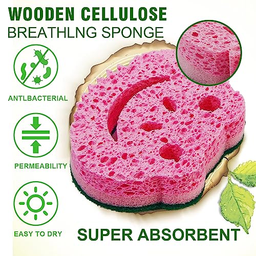 12 Pack Scrub Sponge,Bulk Sponges,Dual-Sided Multi-Functional Premium Cleaning Sponges,Dishwashing Sponge for Heavy Duty Scouring Pads,Bathroom,Dish,Furniture,Kitchen(Frog Shape)