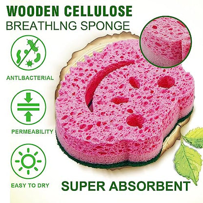 12 Pack Scrub Sponge,Bulk Sponges,Dual-Sided Multi-Functional Premium Cleaning Sponges,Dishwashing Sponge for Heavy Duty Scouring Pads,Bathroom,Dish,Furniture,Kitchen(Frog Shape)