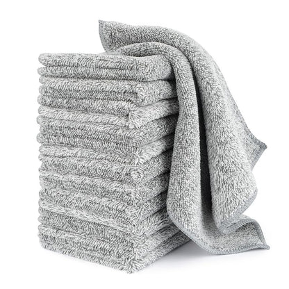 Kitchen Dish Cloths, 12 Pack, 10 x 10 Inches, Super Absorbent Microfiber Dish Towels, Soft Lint Free Reusable Dish Rags for Washing Dishes, Drying, Counters and Sink, Grey - color: Grey