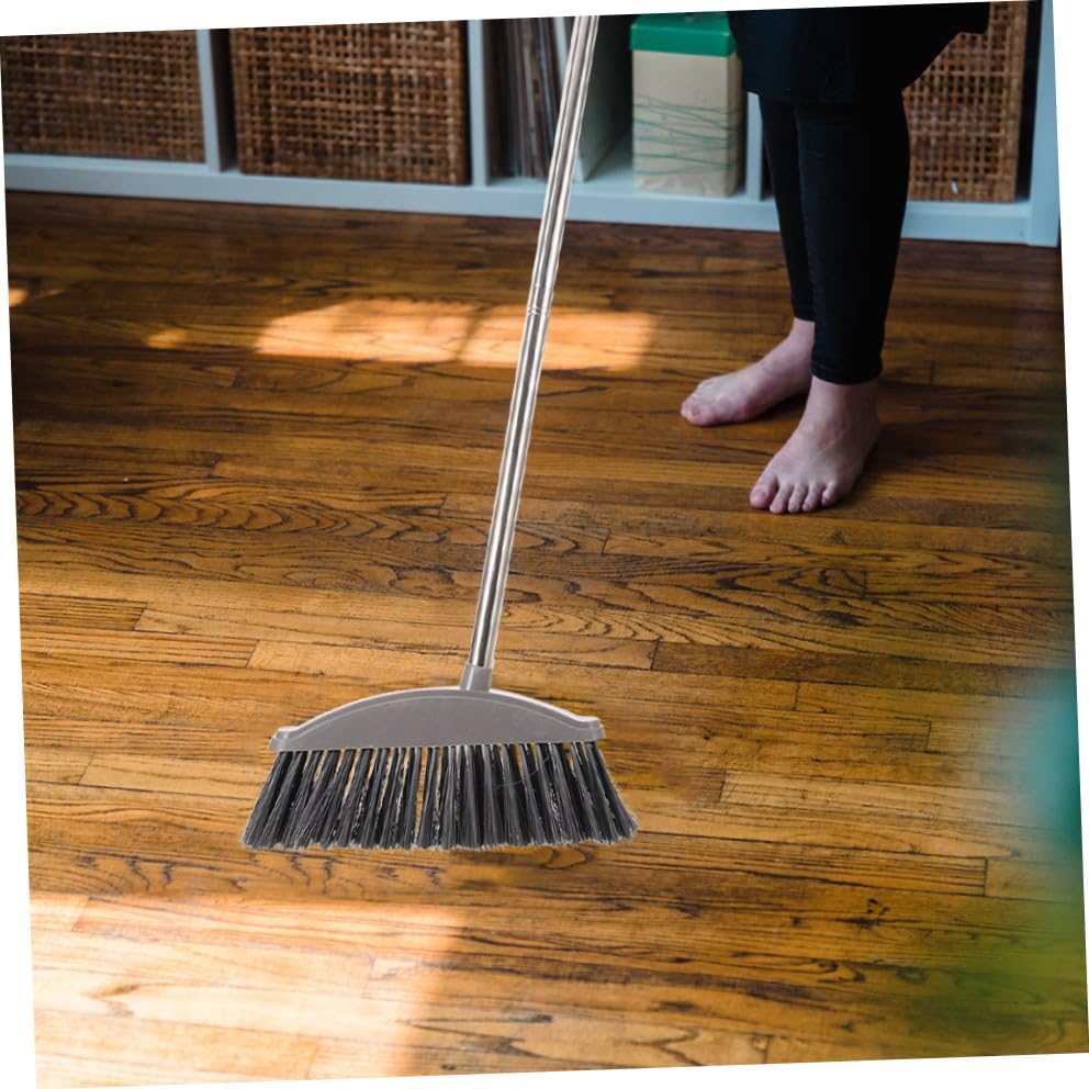 Cabilock 2pcs Hard Floor Broom Handle Heavy Duty Garage Broom for Home Cleaning - color: Dark Grey