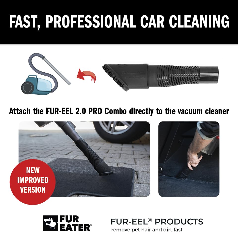 FUR-EEL PRO 2.0 Replacement Brush Head, Single Washable Rubber Refill Fang Handle, Pet Hair Remover Head for 1-1/4, 1-3/8 & 1-1/2 in Compatible Kits - color: Pro2.0 Refill X 1