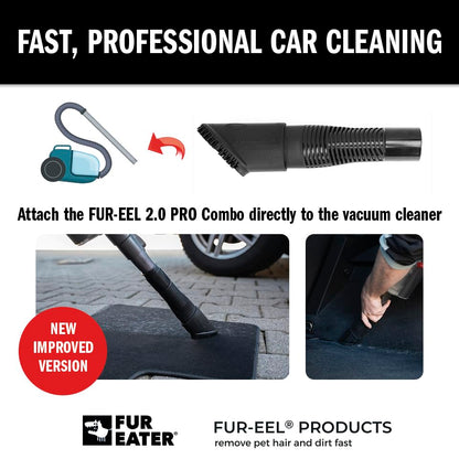 FUR-EEL PRO 2.0 Replacement Brush Head, Single Washable Rubber Refill Fang Handle, Pet Hair Remover Head for 1-1/4, 1-3/8 & 1-1/2 in Compatible Kits - color: Pro2.0 Refill X 1