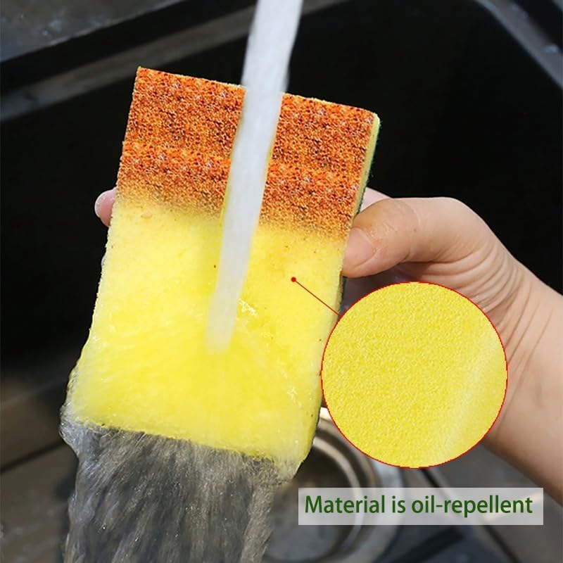15 Pcs Kitchen Cleaning Sponge, Double Face Non-Scratch Scrub Sponge, Long Lasting, Super Absorbent Cleaning Supplies, for Kitchen Dishes and Cleaning