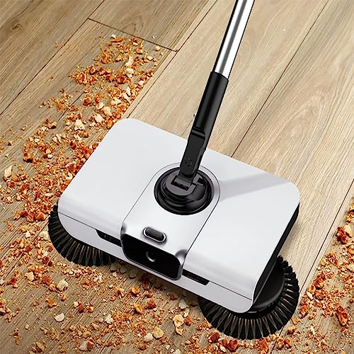ERICAT Hand Push Floor Sweeper, Lazy Sweeper Machine with Handle, 90° Rotating Cleaning Sweeper, Low Noise and Non-Electric,Removable Waste Chute and Easy to Operate, for Home Office Carpet Cleaning
