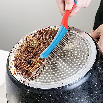 Wire Brushes for Cleaning-Heavy Duty Stainless Steel Wire Scratch Brush for Metal Rust Cleaning,Paint Scrubbing with Rubber Covered Handle (1)