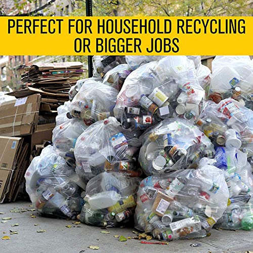 Aluf Plastics 55-60 Gallon 2 MIL (eq) Clear Heavy Duty Garbage Bags - 38" x 58" - Pack of 100 - For Industrial, Recycling, Storage, & Outdoor - style: 55-60 Gal, 2 Mil Equiv, 100 Count