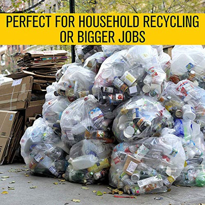 Aluf Plastics 20-30 Gallon 1.5 MIL (eq) Clear Heavy Duty Garbage Bags - 30" x 36" - Pack of 100 - For Industrial, Recycling, Storage, & Outdoor - style: 20-30 Gal, 1.5 Mil Equiv, 100 Count