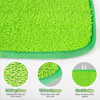 Microfiber Mop Pads Compatible with Swiffer Sweeper Mop, Wet Pads Refills Dry Pads Reusable Wet Pads Mop Refill Pads Dry Wet Refills Washable Pads Wood Floor Pads for Wet Dry Cleaning(4 Pack)