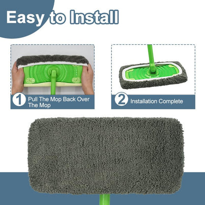Reusable Microfiber Mop Pads Washable Wet Pads Compatible with Swiffer Sweeper Refills Pads for Wet & Dry Sweeping Cloths Mop Head Replacement for Household Cleaning (Grey 4PCS) - size: Grey 4PCS