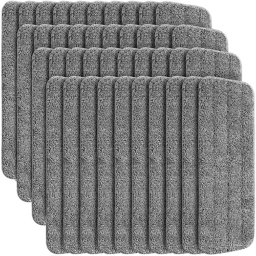 40 Pack Microfiber Cleaning Pads Machine Washable Replacement Head for Wet/Dry Mops Flat Reusable Household Replacement Mop Pad for Hardwood Floor Cleaning Scrubbing Fit Most Mops (Gray) - color: Gray