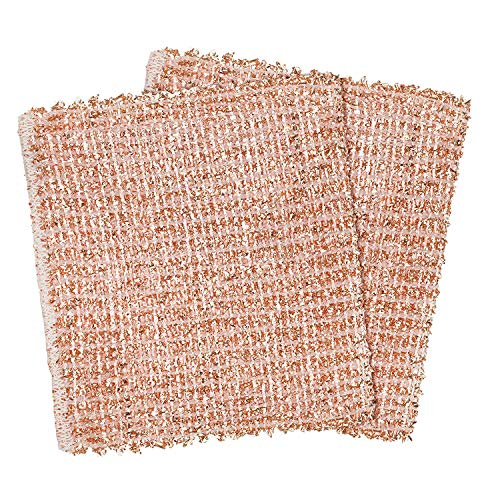 Redecker Copper Cleaning Cloth, Set of 2, Standard Size – Non-Scratch Scrubber for Pots, Pans, Sink & Stainless Steel – Reusable Metal Cleaning Cloth, Made in Netherlands - size: Standard - 5.5 x 5.7 inches