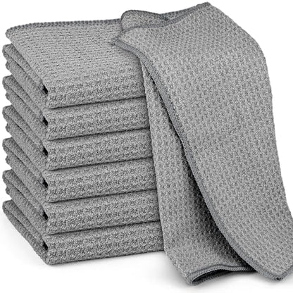 Microfiber Cleaning Cloth Waffle Weave for Dusting Absorbent Towel Quick Drying Dust Rags Household Kitchen, Lint Free Streak Free, 6 Pack,12 x 12 Inches, Grey - color: Grey, 12 X 12 Inch