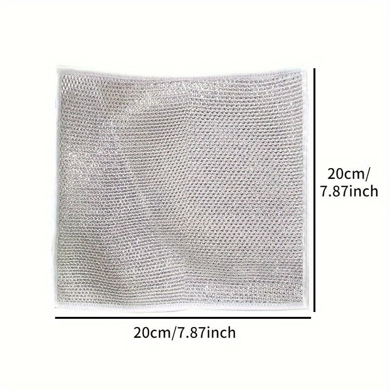 3-Pack Stainless Steel Mesh Cleaning Cloth Set, Silver Durable Non-Detachable Design,Pans and Kitchen Surfaces, Silver - color: Silver