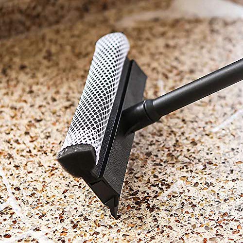 Window Squeegee Cleaning Tool 2 in 1 Window Cleaning Car Squeegee Windshield Cleaning Sponge and Rubber Squeegee,Black, Auto Squeegee - color: Black