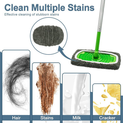Reusable Microfiber Mop Pads Washable Wet Pads Compatible with Swiffer Sweeper Refills Pads for Wet & Dry Sweeping Cloths Mop Head Replacement for Household Cleaning - size: Grey 6PCS
