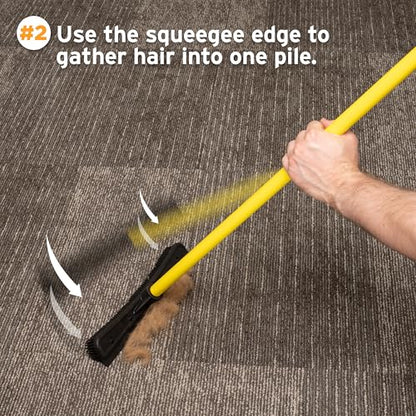 FURemover Pet Hair Removal Rubber Broom, 61" Telescopic Handle - size: 61" Telescopic Handle