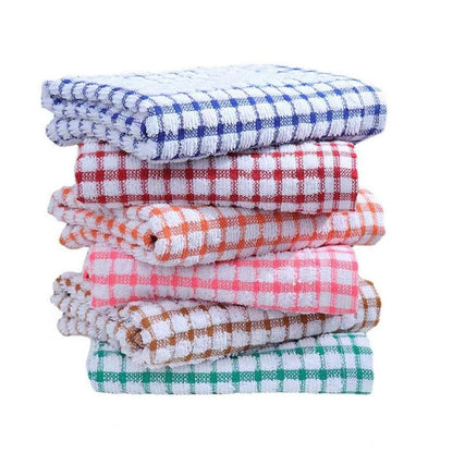 Kitchen Dish Towels 11 Inches x 16 Inches Loose Cotton Kitchen Towels 6-Piece Set Comes with 6 of Towels - color: Color Mixing