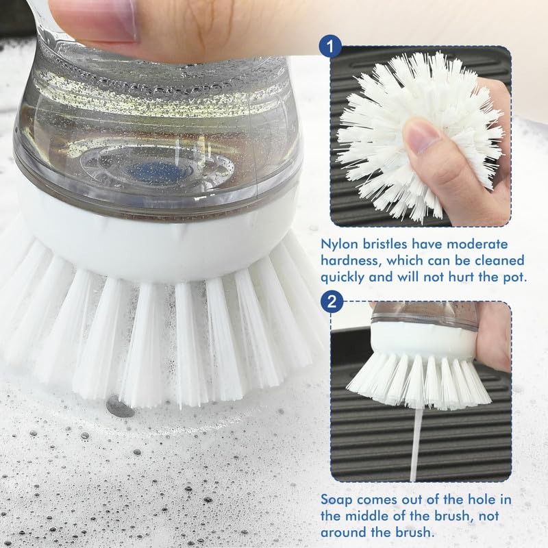 Palm Brush Refills for OXO Soap Dispensing Dish Brush - 8 Pack Cleaning Replacement Brush Head for OXO Palm Brush - color: 8-white